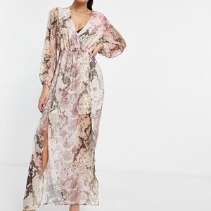 Lipsy Women's Snake print Maxi Dress